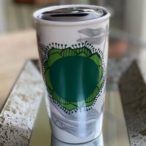 Rare Starbucks Lotus Dragon Fly Ceramic Tumbler 2014 12 oz. Capacity